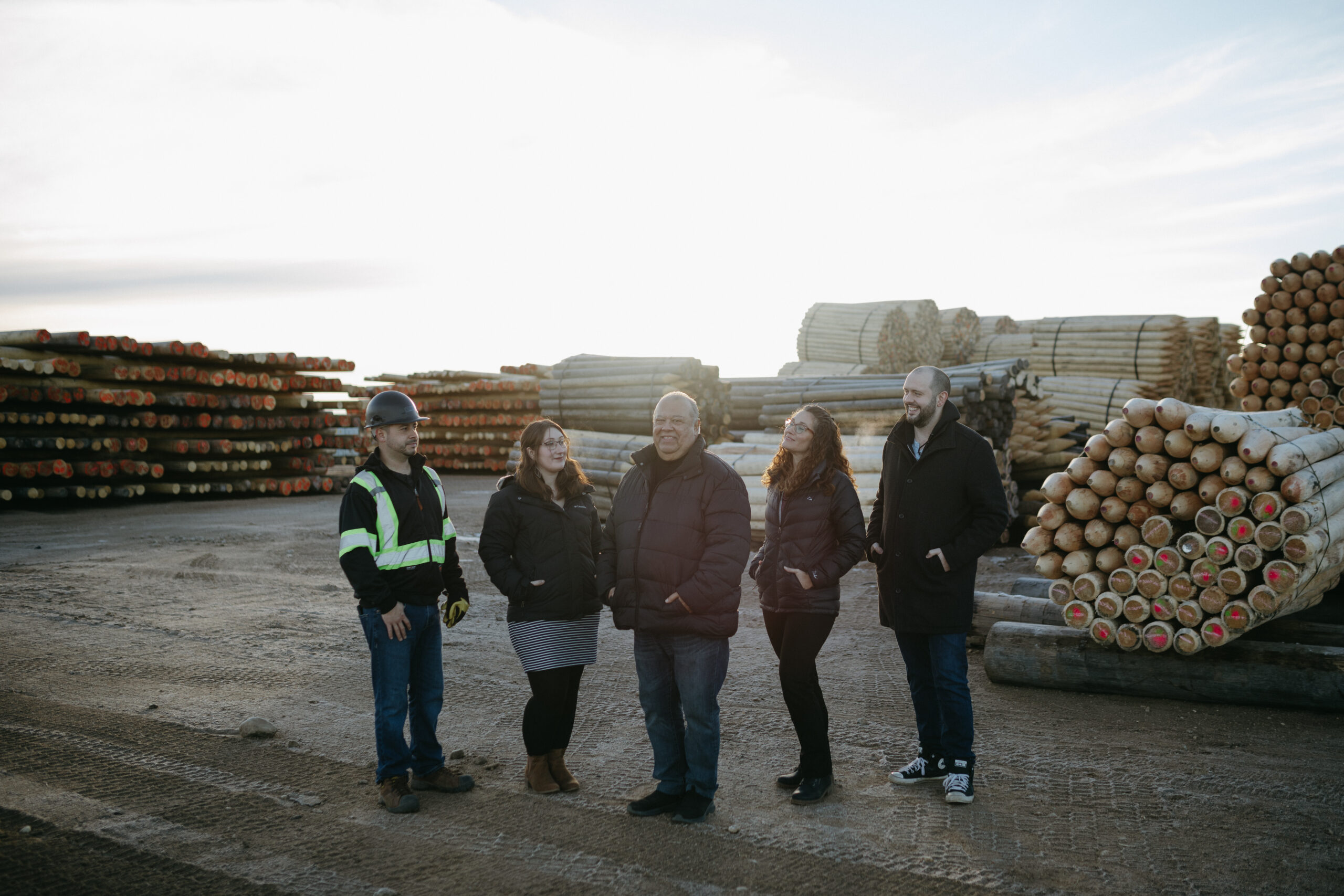 Perry and his team in their wood lot